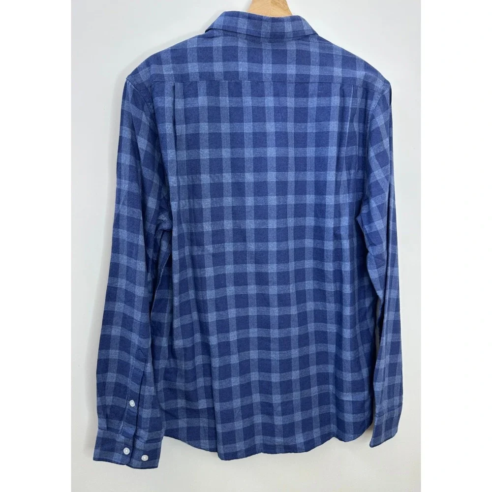 NWT The Normal Brand Jasper Button Down Long Sleeve Shirt Medium Soft Blue Plaid - Picture 9 of 10